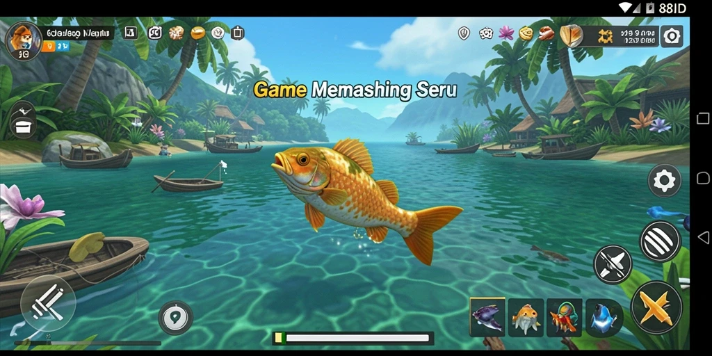 Tampilan gameplay 88ID dengan aksi memancing yang seru dan mengasyikkan.