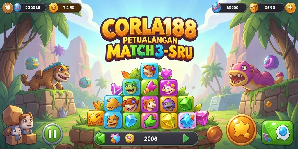 Menampilkan gameplay seru dari game Match-3 CORLA188.