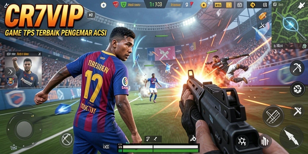 Tangkapan layar utama <strong>CR7VIP</strong> menampilkan aksi menegangkan dalam gameplay TPS.