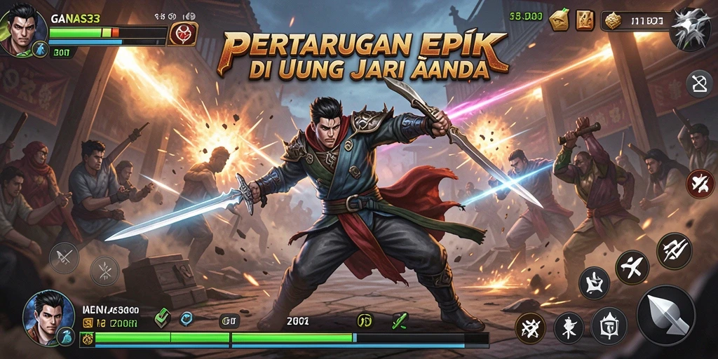 Gameplay seru di GANAS33 dengan pertarungan epik.