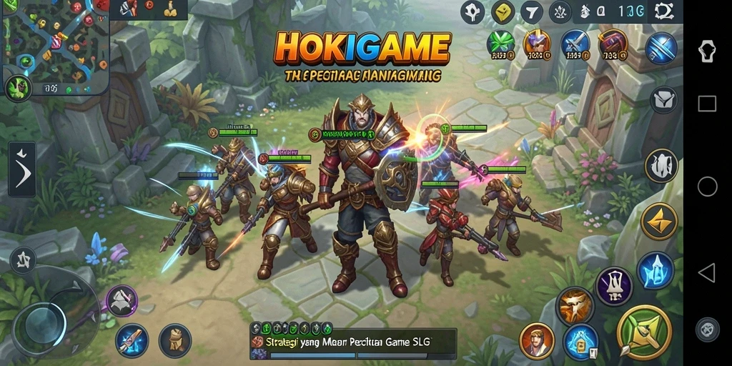 Tangkapan layar HOKIGAME menampilkan strategi pertempuran yang mendebarkan.