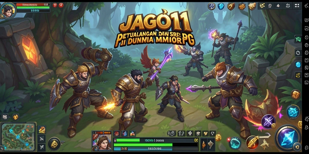 Tangkapan layar menunjukkan aksi multiplayer seru dalam JAGO11 dengan pemandangan indah.