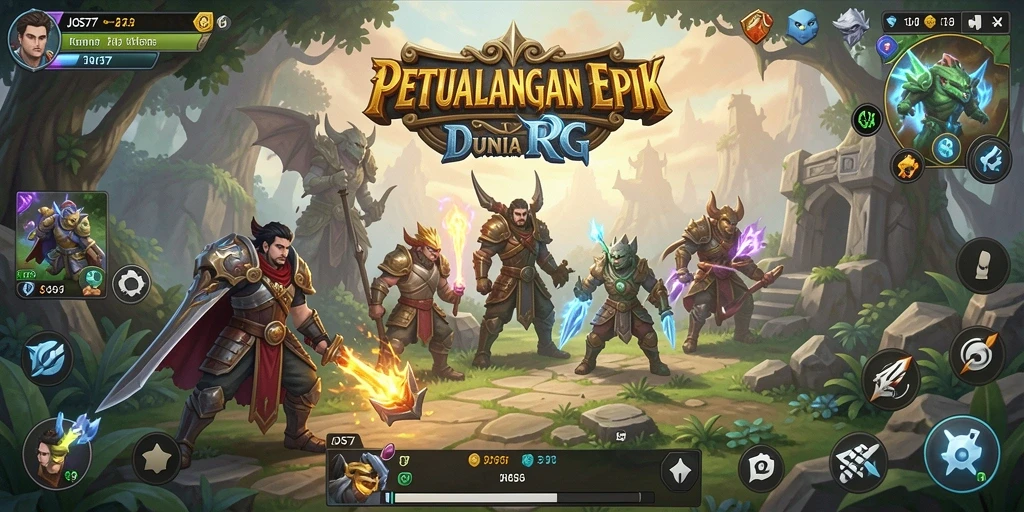Tampilan epic dari pertempuran karakter di dunia JOS77.