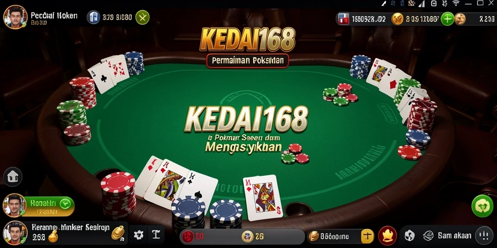 Tangkapan layar KEDAI168 menampilkan aksi seru permainan poker.