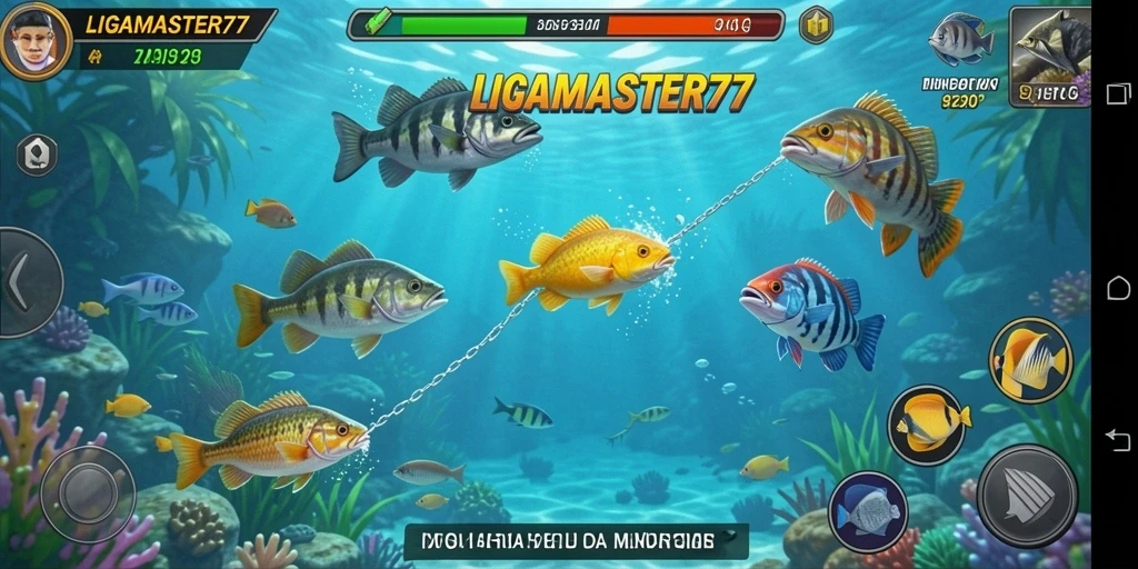 Gameplay seru LIGAMASTER77 saat menembak ikan.