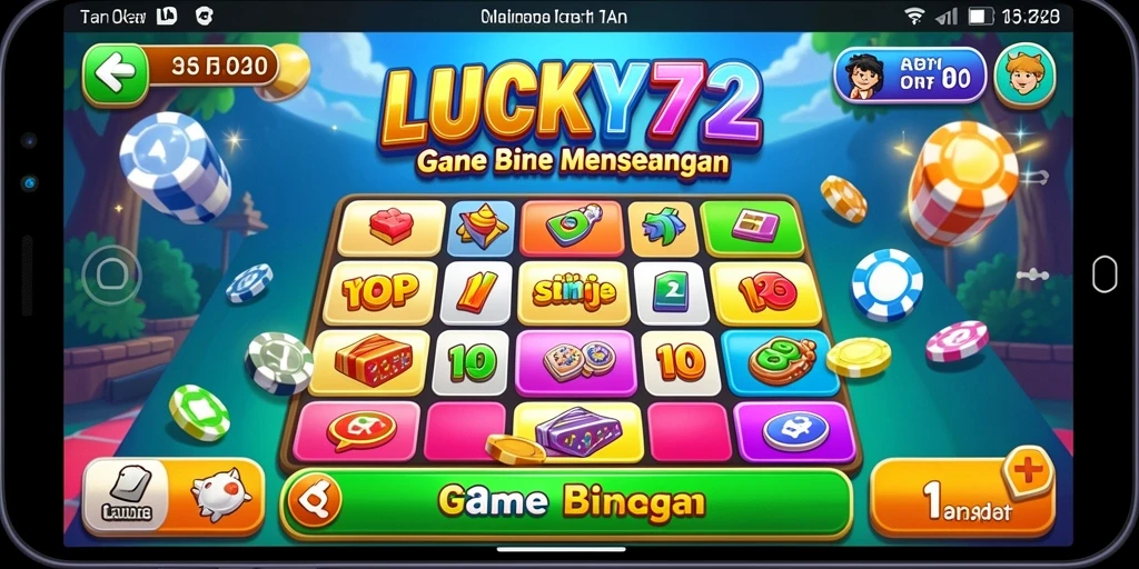 Tangkapan layar gameplay LUCKY72 yang menunjukkan suasana Bingo yang seru.