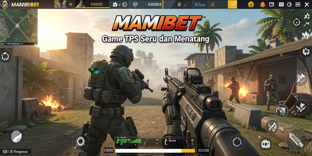 Screenshot MAMIBET menampilkan aksi mendebarkan dalam gameplay TPS.