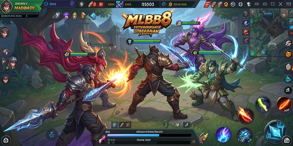 Screenshot MLBB8 menampilkan pertempuran strategis yang intens.