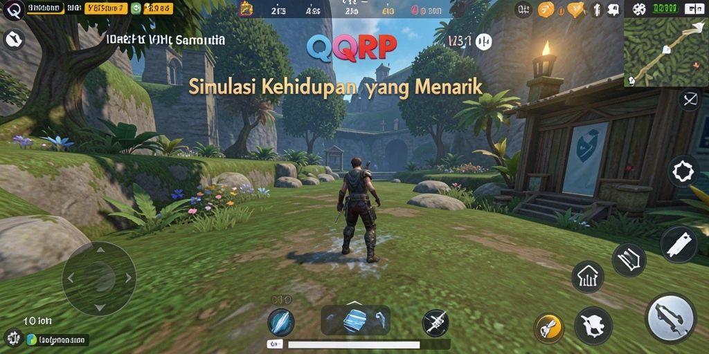 Tampilan gameplay di QQRP yang menampilkan interaksi karakter.