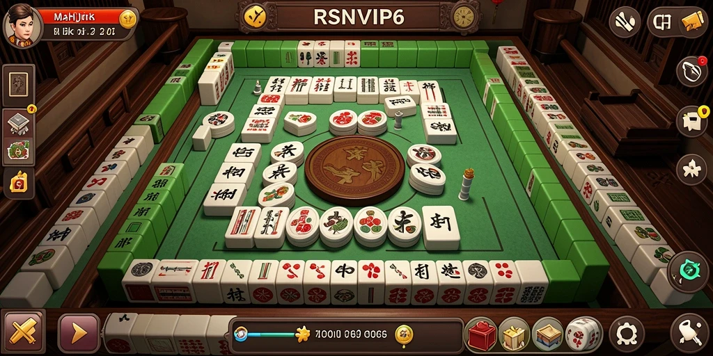 Tampilan gameplay RSNVIP6 dengan ubin Mahjong yang menarik.