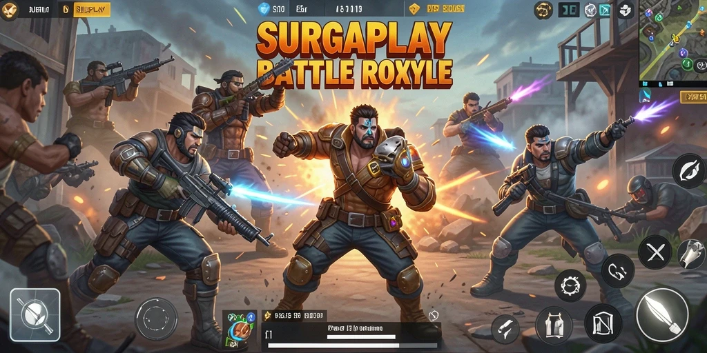 Gameplay seru dan intens di SURGAPLAY Battle Royale.