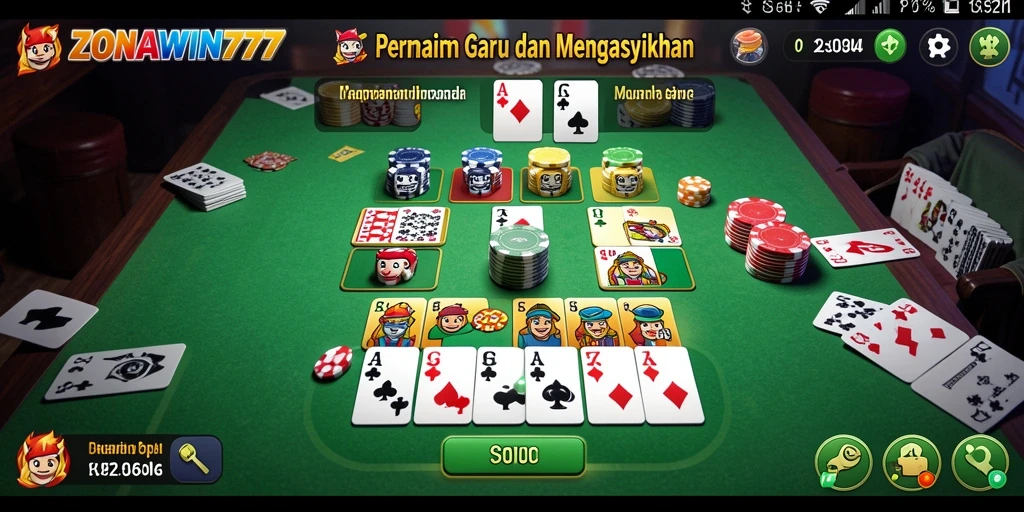 Tampilan gameplay seru ZONAWIN777 yang menunjukkan keseruan permainan Gaple.